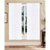 GBiancheria Coppia Tende ARIANNA con Ricamo Ajour e Foglie per Finestra 45x150 e Portefinestra 45x240 (Ricamo Beige, 45x150)