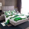 Loussiesd - Set di biancheria da letto per ragazzi e ragazze, motivo veicolo escavatore verde, con 1 lenzuolo piano + 1 lenzuolo con angoli + 2 federe, per letto matrimoniale