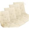 Home Tresor - Set Cuscini per Sedie con Schienale, Cuscini per Sedie da Interno, Esterno, Cucina, Giardino Cuscini Coprisedia Imbottiti 6 cm. con Schienale 4 Pezzi (Panna)