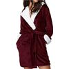 riou Vestaglie Corta Invernale Donna Elegante Caldo: Vestaglia Manica Lunga con Cintura Sexy Accappatoio Morbido in Peluche