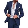 Leader of the Beauty Completo da uomo in lino, stile casual, 2 pezzi, vestibilità regolare, giacca e pantaloni in lino con un bottone, per ballo scolastico, cena di nozze, Rosso, 64