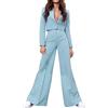 riou Tailleur Completo Maniche Lunghe Tailleur con Pantaloni Blazer Top Giacche da Pantaloni da Completo Set Maniche Lunghe Slim Fit Blazer Pantalone Eleganti da Cerimonia Set