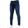 Generic Jeans skinny da uomo, in denim elasticizzato, stile retrò, a tutta la vita, pantaloni in denim, gamba dritta, da lavoro, da motociclista, jeans in denim invecchiato, jeans casual slim fit, jeans blu