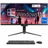 SIMPLETEK - All in One 30" 2K UltraWide i7 Windows 11 Pro | 32GB RAM 2TB SSD | Wifi 6 + Bluetooth 5.2 e Webcam | Con Base Ruotabile ed Inclinabile