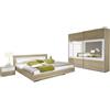 Rauch Venlo - Camera da Letto con Letto (Superficie Letto 180 x 200 cm), 2 comodini e Armadio con Ante scorrevoli, Rovere Sonoma/Bianco, Dimensioni: 226 x 210 x 62 cm (Larghezza x Altezza x
