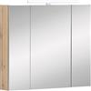 Schildmeyer Duo 146541 - Armadio a specchio in legno di quercia, 80 x 16 x 74,7 cm