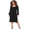 Trendyol Donna Aderente Colletto Quadrato Maglieria Plus Size Abito Vestito, Nero, XXXXXL