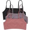 Hanes Cropped Bralette, Breathable Pullover Bra, Crop Top, Solid Or Assorted, 3-Pack Reggiseno, Oscurante, Nero/Fico spezie/Terra Rosso, XXL (Pacco da 3) Donna