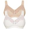 Susa Baumwoll BH Basic, Reggiseno Donna, Ivory/Pure Beige,
