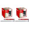 Fischer 10 Tasselli Lunghi Duopower con Vite 10x80 mm Universali, per il Fissaggio di Mensole, Pensili, Staffe Porta TV su Muro e Forati, 538257 (Confezione da 2)