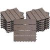 WOLTU Piastrelle per Pavimenti da Esterno Balcone/Giardino/Terrazza Pavimentazione ad Incastro in WPC, Legno Composito 22 Pannelli / 2 ㎡ Marrone