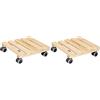 Wagner Carrello per Piante PALETTI 29 x 29 x 8 cm I per Interni I Carrello per Fiori in Legno de conifere Certificato FSC® I Portavaso in Legno massello Naturale con Ruote I Portata 100 kg - 20043701