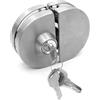 JINYEZI Serratura per porta in vetro, 10 ~ 12 mm, in acciaio inox, con chiave su entrambi i lati, senza cornice per casa, hotel, bagno