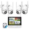 ANRAN 3K Kit Videosorveglianza Wi-Fi 6 con 10,5 Monitor, 8CH NVR + HDD 2TB, 4X5MP PTZ Telecamere WiFi Esterno, Rilevamento AI, Tracciamento Movimento, Notturna a Colori, Registrazione 24/7, IP67
