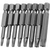 Eujgoov 8 Pezzi Punte per Cacciavite T8-T40, Set Punte Magnetico per Cacciavite in acciaio S2 1/4 50mm Set Inserti Torx per Avvitatore Professionali T8 T10 T15 T20 T25 T27 T30 T40