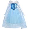 Lito Angels Vestito Principessa Elsa con Strascico Fiocco di Neve per Bambina, Costume da Regno di Ghiaccio, Taglia 4-5 anni, Stile A - Manica Lunga