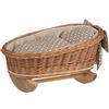 e-wicker24 Alles aus Weide Naturale Culla per Bambole in Vimini Dondolo per Bambola Fatto a Mano Lettino Bambole Lettino Cucciobello Tessuto a Mano Culleta per bambole Culla Vimini Bambole