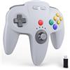 miadore Controller wireless USB N64, 2.4G USB Gamepad Joystick per PC Windows, MAC, Raspberry pi e Switch (Grigio)