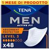 TENA MEN Livello 3 Protezioni Assorbenti Maschili, 48 Pezzi | Pacco Scorta Mensile, Design Discreto e Confortevole, Specifici per Perdite Urinarie, 48 Unità