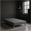 by sommiflex SOMMIER TAPISSIER GRIGIO 140 x 190 cm|Fabbricazione Francaise Artigianale|Piedi in omaggio |Altezza con piedi 27 cm