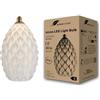 greenandco lampada di design a LED bianca | Fiore | dimmerabile | E27 | 4,5W 300lm | 3000K bianco caldo | CRI 90+ | senza sfarfallio | 180° | 230V | PLA biodegradabile | 170 * 283mm