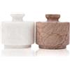 MARBLOUS KRAFTS marmo bianco e nero 99,2 g scatola portagioie/vasi condimenti 7,6x7,6 cm, ciotole per sale e pepe, porta burro, decorazione cucina (bianco e Marinara)