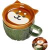 FutureHight Tazze da caffè in ceramica creativa con coperchio, Gatto , Tazze di porcellana, Famiglia, Pranzo, Latte, Succo, Bevande () (Verde)