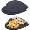 XCRPRT 2 piatti in ardesia, 20 x 20 cm, per sushi, piatto da portata per formaggio, tavola per metà vita, decorazione da tavolo