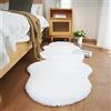 Ghouse Faux Tappetto di Pelle di Pecora Tappeto a Pelo Corto Lavabile Fluffy Uni Effetto Pelliccia Antiscivolo Facile da Pulire, Dimensione: Pelliccia Sintetica 60 x 180 cm, Colore: Bianco