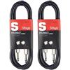 Stagg SGC6DL Cavo Pro-Dritto - Deluxe per Strumenti Musicali da Jack 6,3 mm a Jack 6,3 mm, 6m, Nero (Confezione da 2)