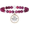 KIDULT - Bracciale elastico fucsia con frase motivazionale di Henry James