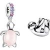 Annmors Charm Pendente Tartaruga Bradipo Ciondoli Compatibile con Braccialetti e Collane Donna