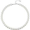 FOCALOOK Collana Girocollo Donna Perle di Cristallo da 10 mm Colore Bianco con Catenina Acciaio 40cm+ 5cm Girocollo Donna Perle Collana Donna Perle Collana Perle Donna