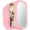 Generic Mini frigorifero Piccolo frigorifero Mini frigorifero con luce LED Frigoriferi per cosmetici e cura della pelle Trucco per casa Ufficio e auto (Colore: Rosa)