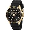 Maserati Orologio da uomo, Collezione Sfida, in Acciaio, PVD Oro, Silicone, con cinturino in Silicone - R8871640001