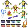 Play-Doh Hasbro, Playset Tartarughe Ninja Cowabunga Creations, Arti e Mestieri Creativi per Bambini e Bambine di 4+ Anni, Idea Regalo, Include 8 Vasetti di Pasta Modellabile e 4 Personaggi