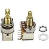 FLEOR 2PCS Potenziometro per interruttore a pressione per chitarra A250K Pot Audio Taper Copper Long Split Shaft per chitarra elettrica Parte basso