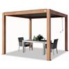 TOOLPORT PRIMEYARD Pergola 3x3 m montanti in Alluminio Look Legno con Tetto a doghe in Alluminio Gazebo da Giardino