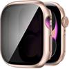 Kamita Privacy Impermeabile Custodia per Apple Watch Serie 11/Serie 10 46mm, Duro PC Bumper Case con Protezione Dello Schermo in Anti-spia, Antiurto Copertura Protettiva per iWatch 46 (Oro Rosa)