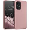kwmobile Custodia Compatibile con Samsung Galaxy A53 5G Cover - Back Case Morbida - Protezione in Silicone TPU Effetto Metallizzato oro rosa metallizzato