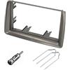Audioproject A408-10 - Kit Mascherina Autoradio 2-DIN Compatibile con Fiat Panda (169) 2003-2012 Installazione Telaio Antenna Adattatore Chiave per Sblocco Grigio