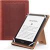 MoKo Custodia Cover Universale Compatibile con E-Lettore Kindle/Kobo/Voyaga/Lenovo/Sony/Tolino da 6, 6,8 e 7, in Pelle PU con Chiusura di Elastico, Doppio Supporto e Manico, Twill Vintage