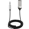 Amzpas Ricevitore Bluetooth 5.3 con Jack AUX da 3,5mm e Adattatore Audio Wireless USB con Microfono Incorporato e Cavo per Auto Altoparlante Domestico Amplificatore (1PACK)