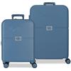Pepe Jeans Accent Valise cabine, Deux compartiments, in polypropylène résistant et léger, 4 roulette pivotanti, serrure à Combinaison latérale, par Joumma Bags, Denim, Taglia unica, Ensemble di