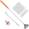 Pawfly Raschietto Alghe per Acquari 2 in 1 con Spazzola e 5 Lame Acciaio, Pulitore Vetri per Acquari di Barriera e Piante, Strumento Pulizia per Vasche
