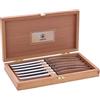 LAGUIOLE - Laguiole 40268472 Scatola da 6 coltelli da bistecca (23 cm) con lama in acciaio inossidabile e manico in legno marrone Pakka