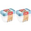 keeeper Set di 10 Contenitori per Congelare Alimenti, Coperchio su cui Scrivere, 5 x 500 ml, 15,5 x 10,5 x 6 cm, Mia Magic Ice, Nordic Blue (Blu)