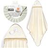 Interbaby - Mantello da bagno per bambini + cappello regolabile | Asciugamano con cappuccio 100% cotone unisex | morbido, asciugatura rapida | Ideale per neonati, neonati e bambini piccoli | Design