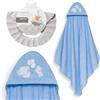 Interbaby - Mantello da bagno per bambini + cappello regolabile | Asciugamano con cappuccio 100% cotone unisex | morbido, asciugatura rapida | Ideale per neonati, neonati e bambini piccoli | Design