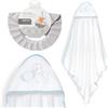 Interbaby - Mantello da bagno per bambini + cappello regolabile | Asciugamano con cappuccio 100% cotone unisex | morbido, asciugatura rapida | Ideale per neonati, neonati e bambini piccoli | Design